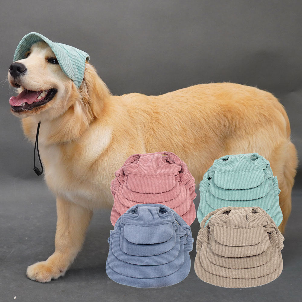 Cute Dog Corduroy Outdoor Cap