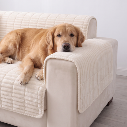 Spill-Resistant Non-Slip 1-Piece Plush Couch Cover