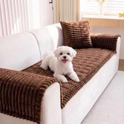 Non-Slip Plush Pet Couch Cover 3PC Set (Couch + 2 Arm Covers)