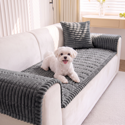 Non-Slip Plush Pet Couch Cover 3PC Set (Couch + 2 Arm Covers)