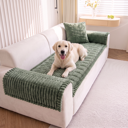 Non-Slip Plush Pet Couch Cover 3PC Set (Couch + 2 Arm Covers)