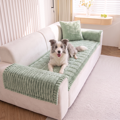 Non-Slip Plush Pet Couch Cover 3PC Set (Couch + 2 Arm Covers)