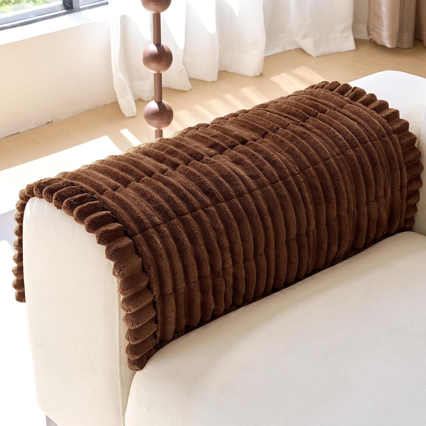 Plush Couch Armrest Covers Set of 2