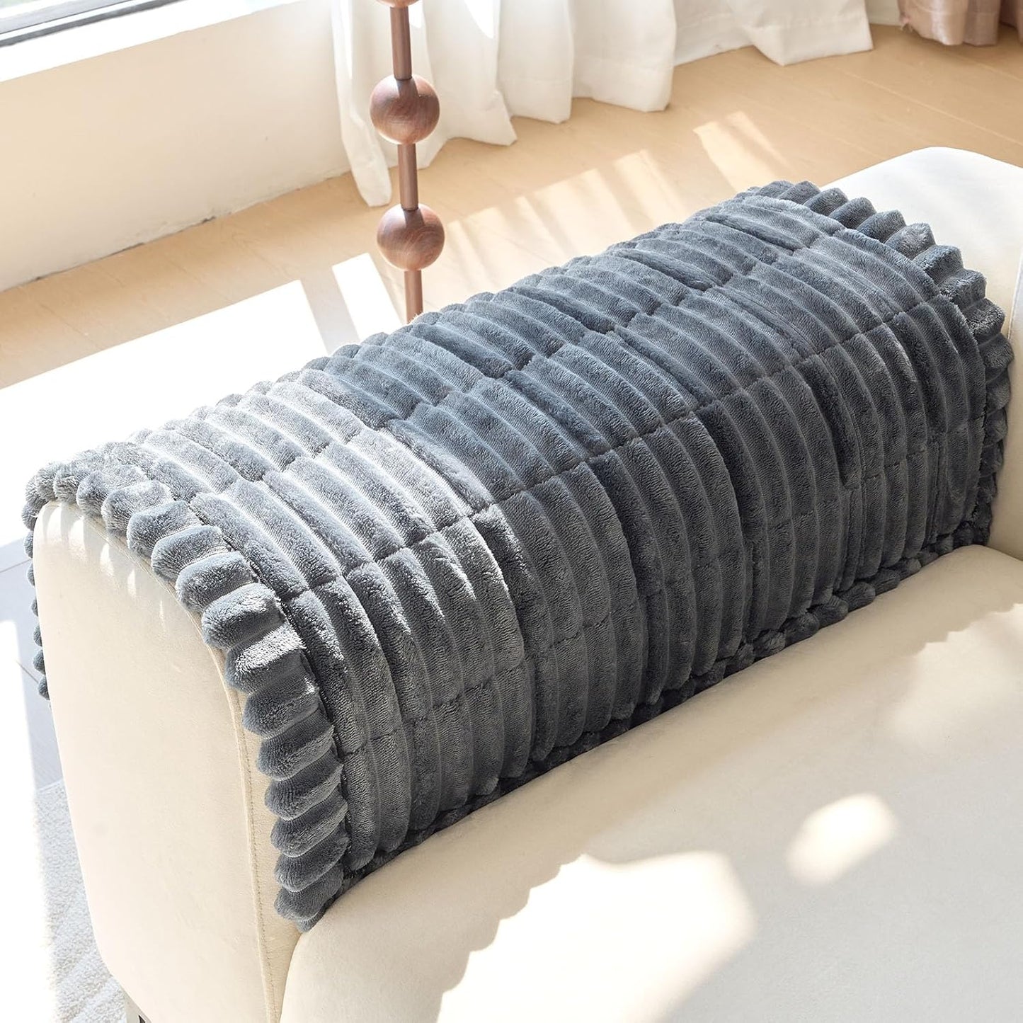 Plush Couch Armrest Covers Set of 2
