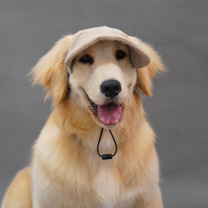 Cute Dog Corduroy Outdoor Cap