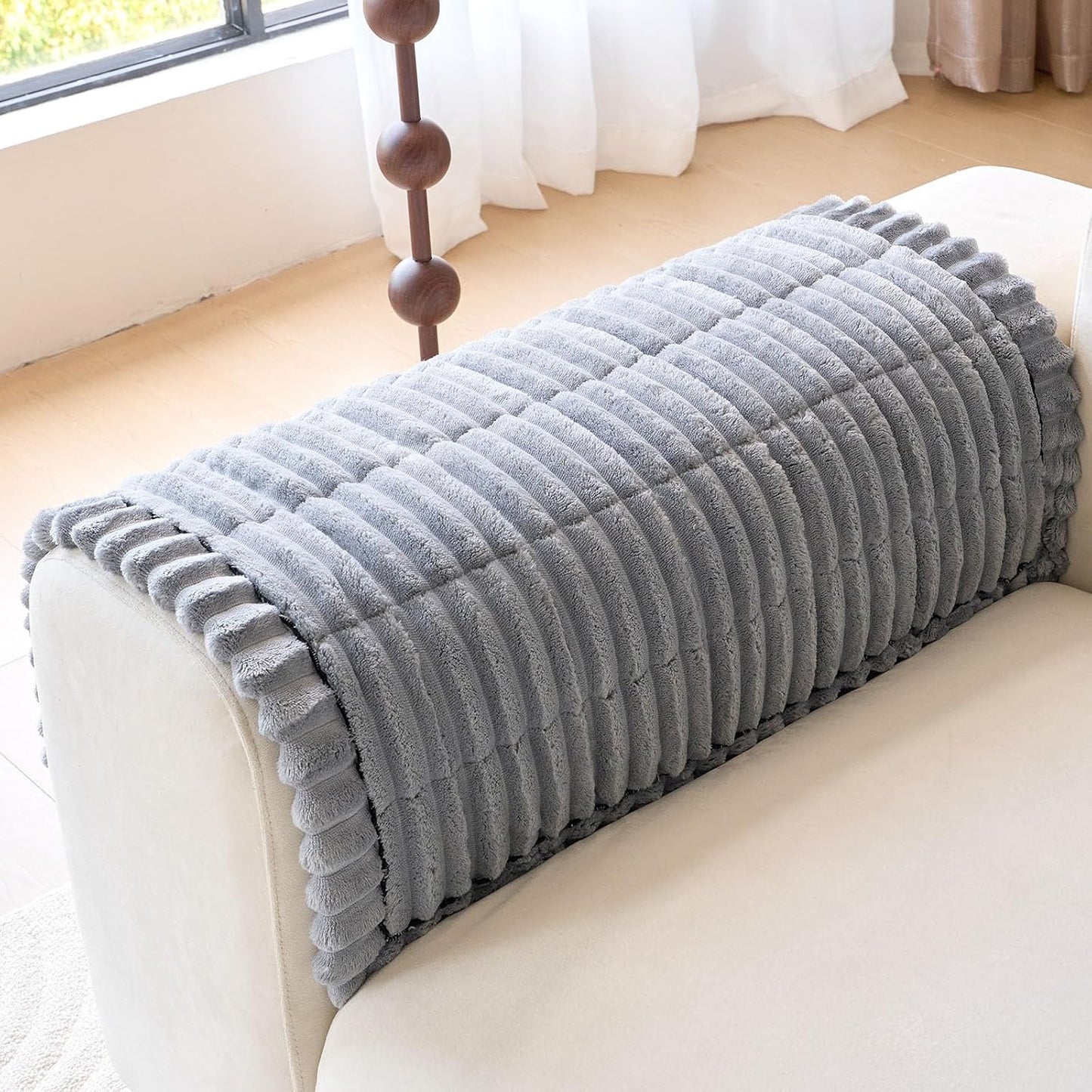 Plush Couch Armrest Covers Set of 2