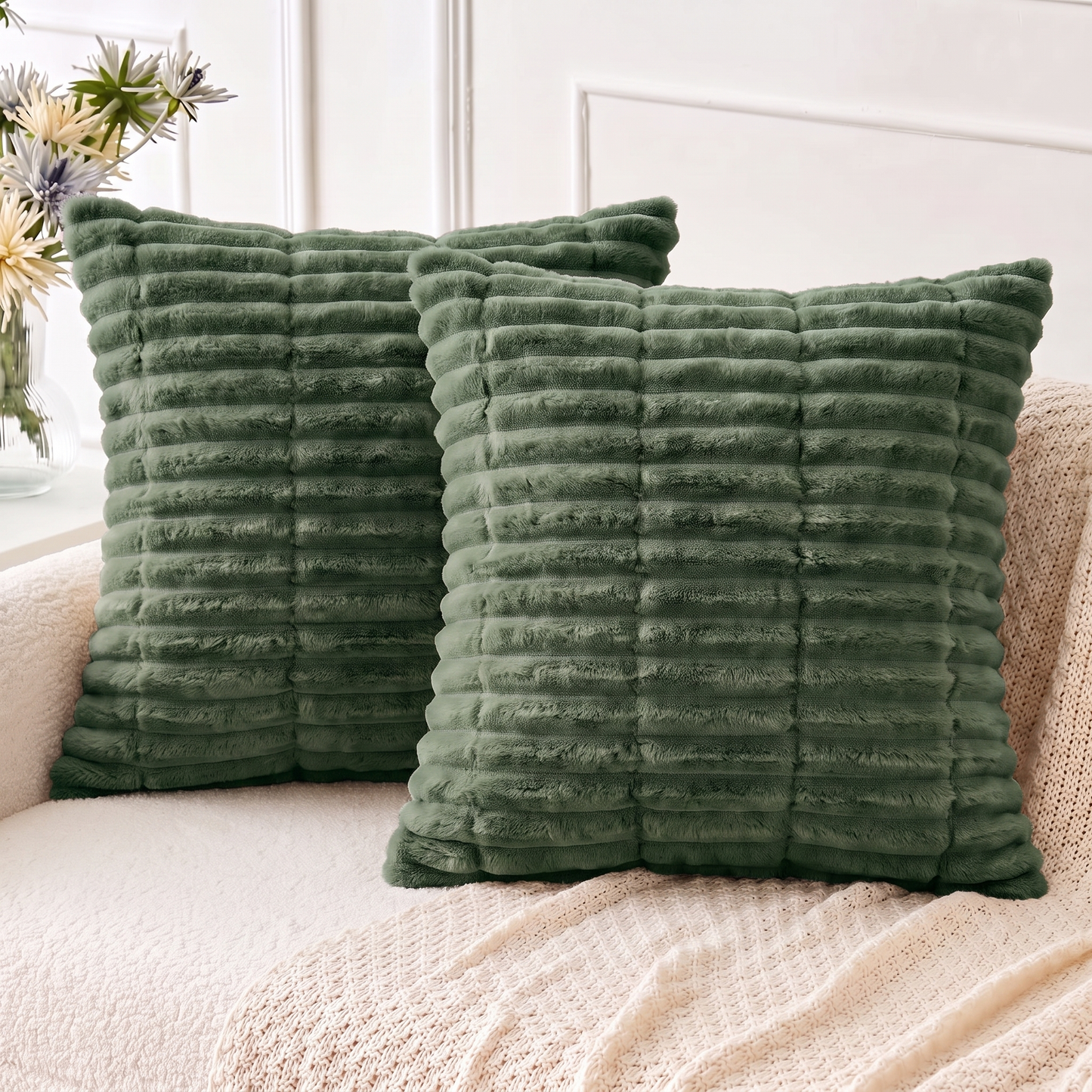 Plush Throw Pillows Covers Pack of 2