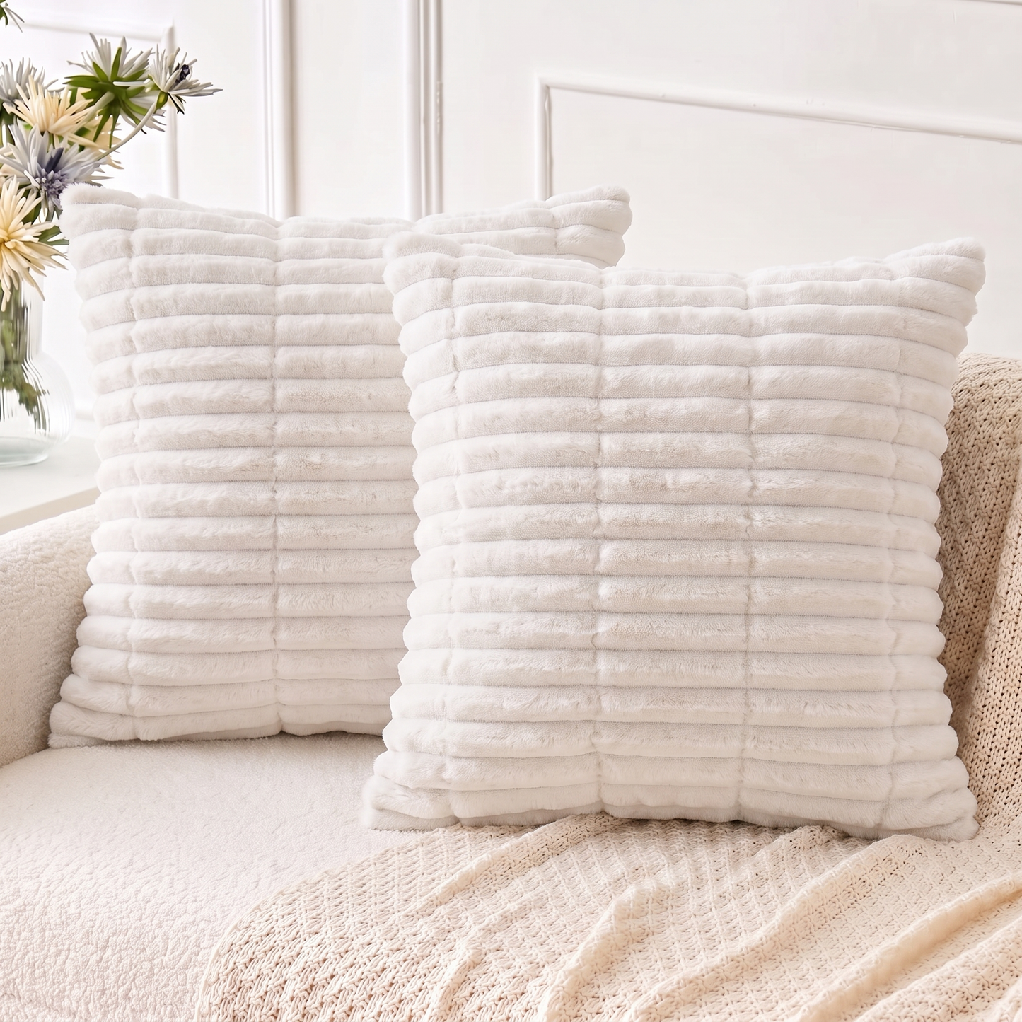 Plush Throw Pillows Covers Pack of 2