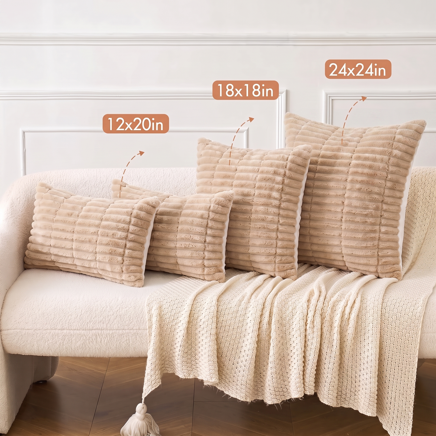 Plush Throw Pillows Covers Pack of 2