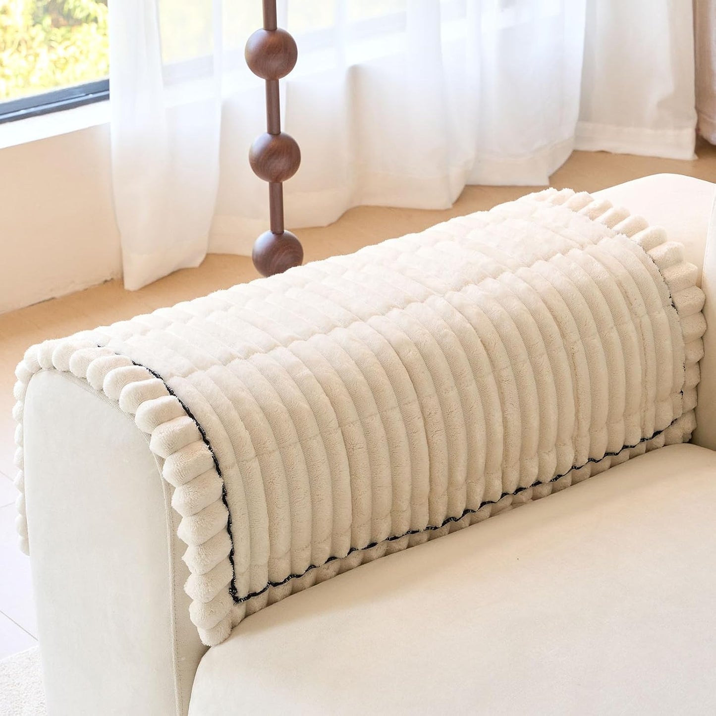 Plush Couch Armrest Covers Set of 2